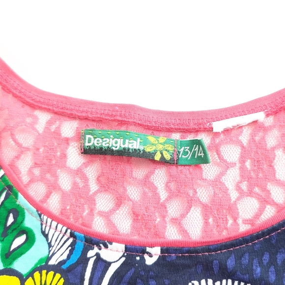 Desigual Girl's Sequin Lace Flowers T-shirt 13-14 Yo - Picture 7 of 8